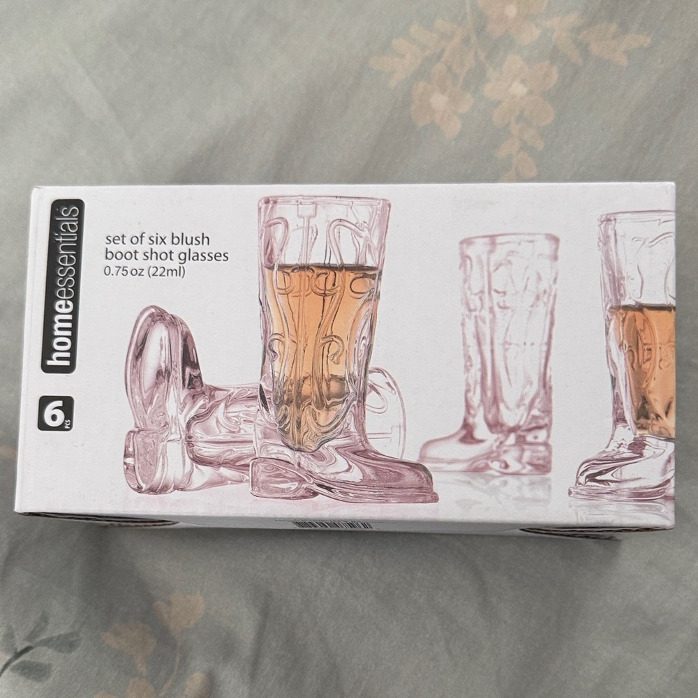 Home Essentials Pink Boot Shot Glass Set